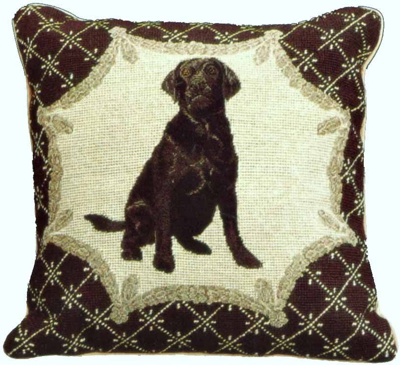 Black Lab - Needlepoint Pillow 16x16