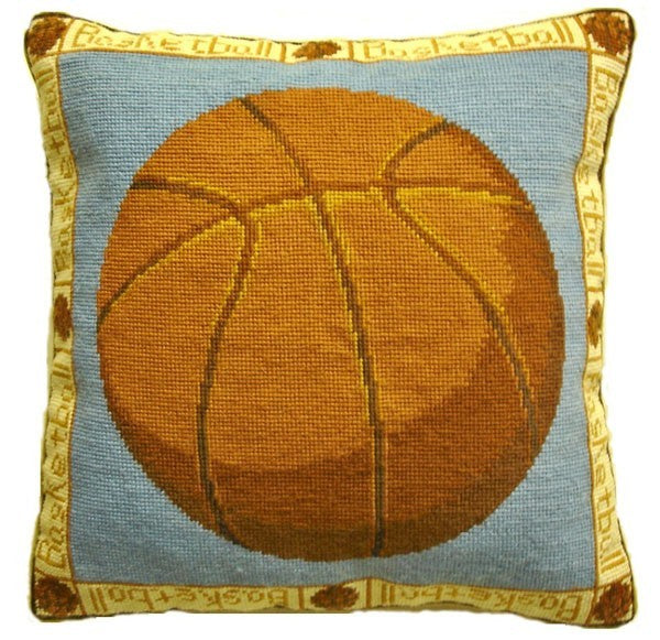 Basket Ball - 16 x 16 inces needlepoint pillow