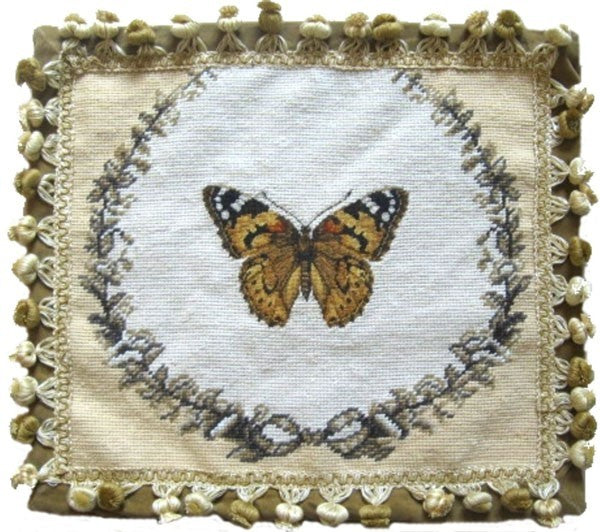 Painted Lady - 14 x 16" needlepoint pillow