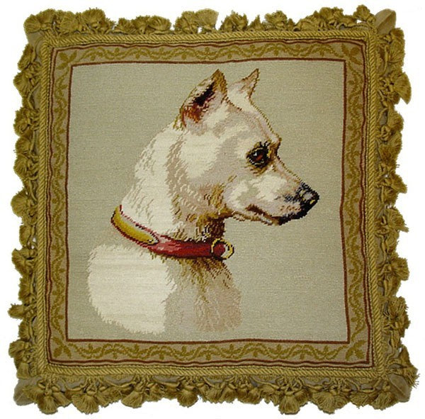 Side View Dog - 18" x 18" needlepoint pillow