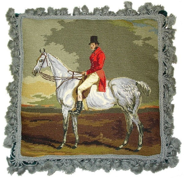 Horse facing Left - 16 x 16" needlepoint pillow
