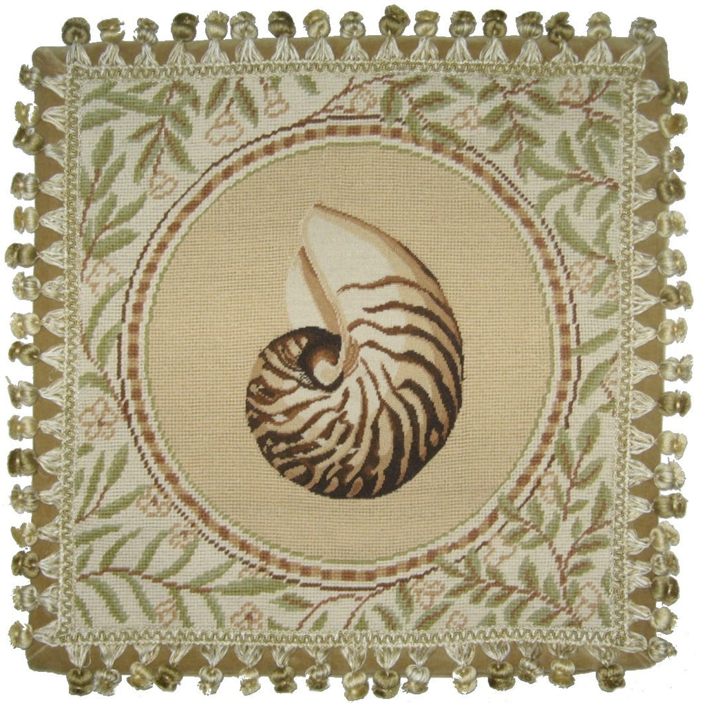 Nautilis - Needlepoint Pillow 18x18