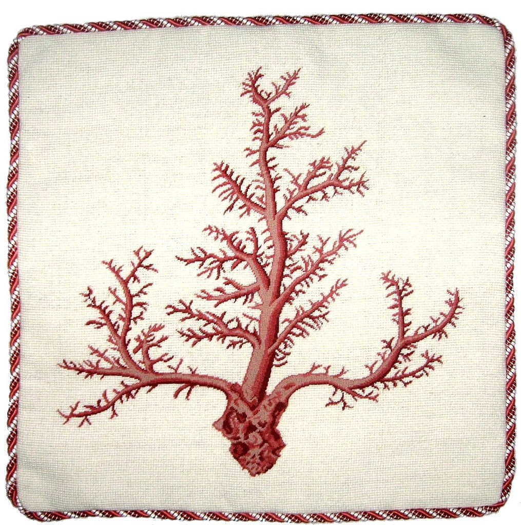 Pink Corals- Needlepoint Pillow 21x21