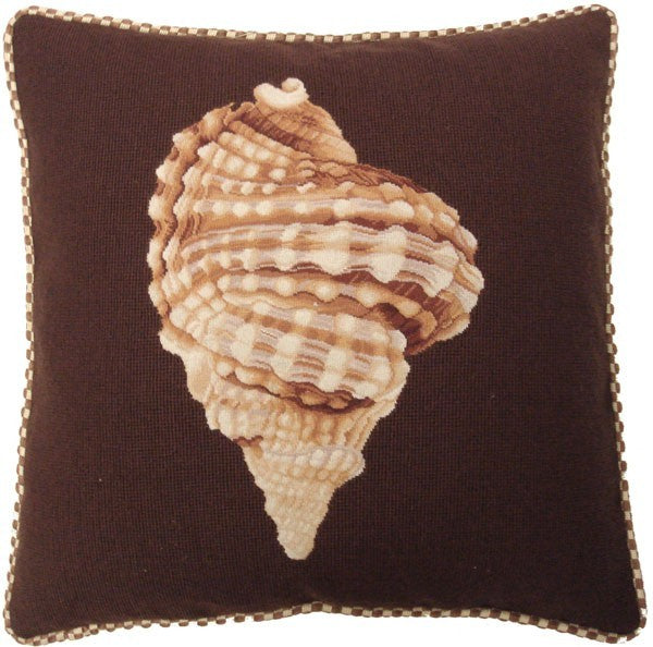 Brown Swirl - 21 x 21" needlepoint pillow