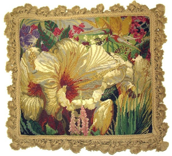 Flower Collage - 16 x 18" needlepoint pillow