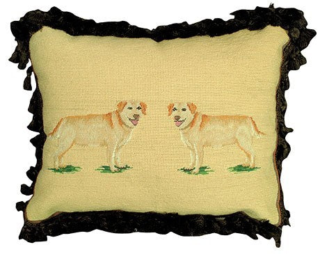 Yellow Lab 16 x 20 Mixed-Stitch Pillow