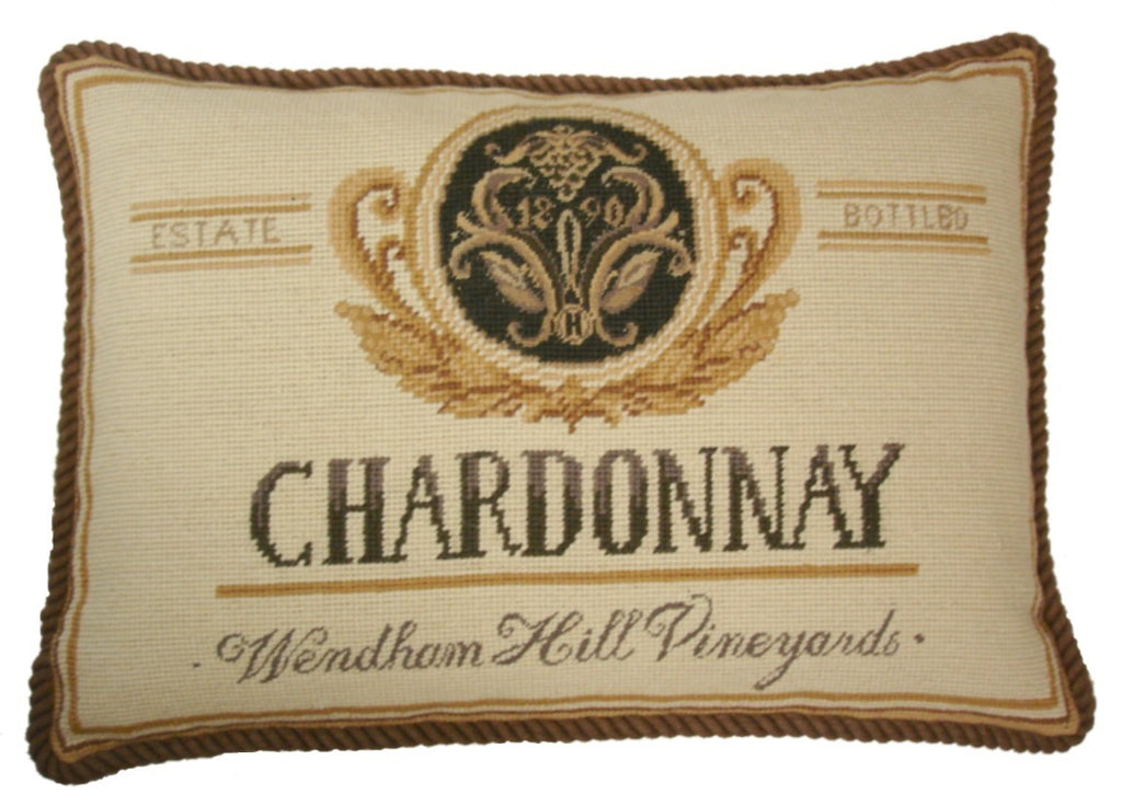Chardonnay - 13" x 19" needlepoint pillow