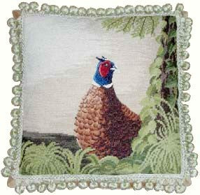 Three Parrots Needlepoint Pillow