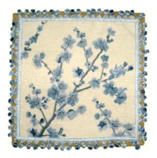 Blue Plum - 20" x 20" needlepoint pillow