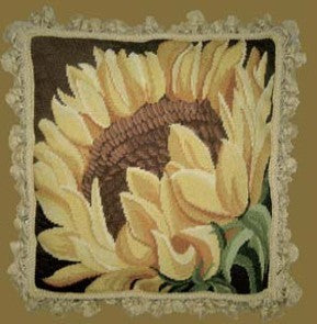 Large Sunflower - 18x 18" needlepoint pillow