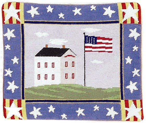 House and Flag - 16" x 18"