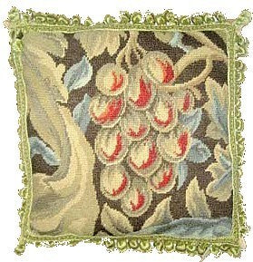 Pink Fruit - 18" x 18" needlepoint pillow